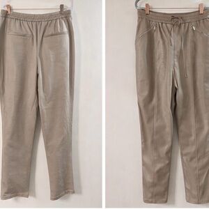Johnathan Simkhai standard taupe faux-leather joggers